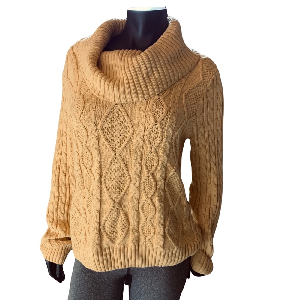 Thin Cable Knit Sweater Golden Yellow